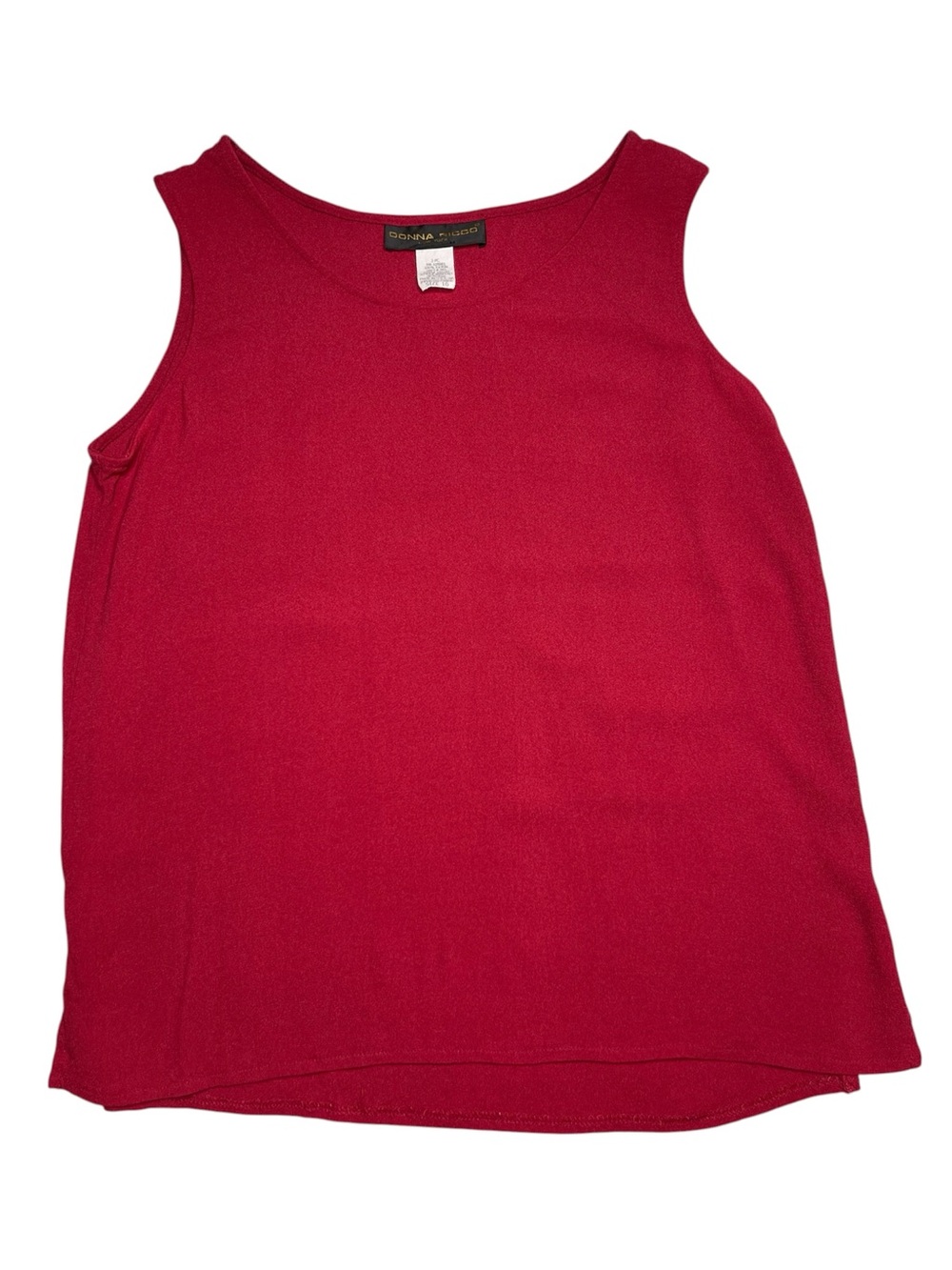 Donna Ricco Bright Red Scoop Neck Tank 16